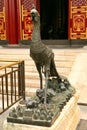 Bronze statue of a phoenix bird in the Summer Imperial Palace. Beijing, China Royalty Free Stock Photo
